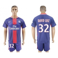 Paris Saint-Germain #32 David Luiz Home Soccer Club Jersey