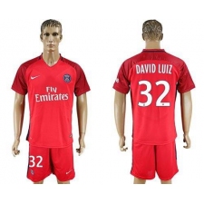 Paris Saint-Germain #32 David Luiz Red Soccer Club Jersey
