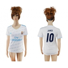 Women's Real Madrid #10 James Home Soccer Club Jersey