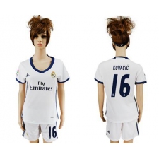 Women's Real Madrid #16 Kovacic Home Soccer Club Jersey