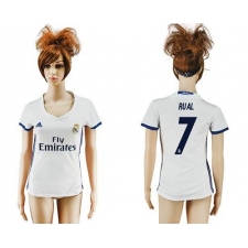 Women's Real Madrid #7 Rual Home Soccer Club Jersey
