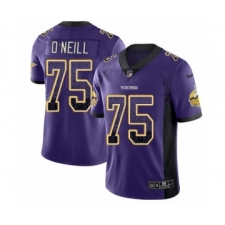 Men's Nike Minnesota Vikings #75 Brian O'Neill Limited Purple Rush Drift Fashion NFL Jersey