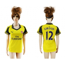 Women's Arsenal #12 Giroud Away Soccer Club Jersey