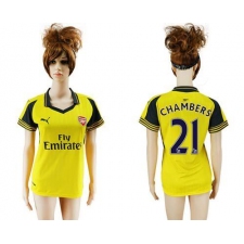 Women's Arsenal #21 Chambers Away Soccer Club Jersey