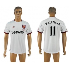 West Ham United #11 Valencia Away Soccer Club Jersey
