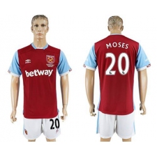West Ham United #20 Moses Home Soccer Club Jersey