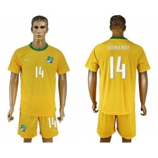 Cote d'lvoire #14 Diomande Home Soccer Country Jersey