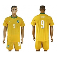 Cote d'lvoire #9 Tiote Home Soccer Country Jersey