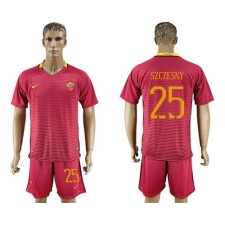 Roma #25 Szczesny Red Home Soccer Club Jersey