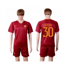 Roma #30 Gerson Red Home Soccer Club Jersey