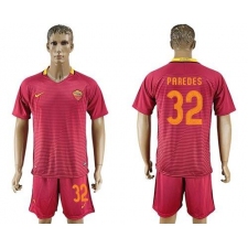 Roma #32 Paredes Red Home Soccer Club Jersey