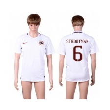 Roma #6 Strootman Away Soccer Club Jersey