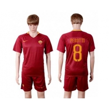 Roma #8 Perotti Red Home Soccer Club Jersey