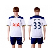 Tottenham Hotspur #33 Davies White Home Soccer Club Jersey