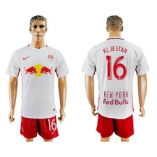 Red Bull #16 Kljestan White Home Soccer Club Jersey