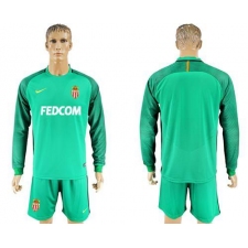 Monaco Blank Green Goalkeeper Long Sleeves Soccer Club Jersey