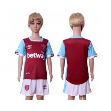 West Ham United Blank Home Kid Soccer Club Jersey