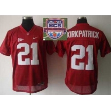 2013 BCS National Championship Alabama Crimson #21 Kirkpatrick Red NCAA Football Jerseys