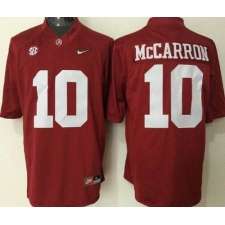 Alabama Crimson Tide #10 AJ McCarron Red Limited Stitched NCAA Jersey