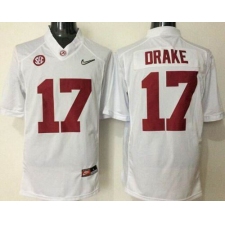 Alabama Crimson Tide #17 Kenyan Drake White Limited Stitched NCAA Jersey