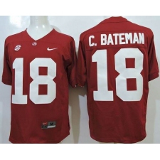 Alabama Crimson Tide #18 Cooper Bateman Red SEC Patch Stitched NCAA Jersey