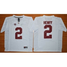 Alabama Crimson Tide #2 Derrick Henry White 2016 National Championship Stitched NCAA Jersey