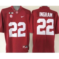 Alabama Crimson Tide #22 Mark Ingram Red 2016 College Football Playoff National Championship Patch Stitched NCAA Jersey