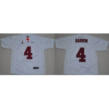 Alabama Crimson Tide #4 Mark Barron White 2016 College Football Playoff National Championship Patch Stitched NCAA Jersey