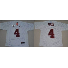 Alabama Crimson Tide #4 Marquis Maze White 2016 College Football Playoff National Championship Patch Stitched NCAA Jersey