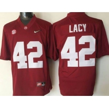 Alabama Crimson Tide #42 Eddie Lacy Red 2016 National Championship Stitched NCAA Jersey