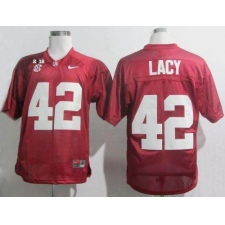 Alabama Crimson Tide #42 Eddie Lacy Red SEC & 2016 College Football Playoff National Championship Patch Stitched NCAA Jersey