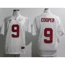 Alabama Crimson Tide #9 Amari Cooper White SEC & 2016 College Football Playoff National Championship Patch Stitched NCAA Jersey