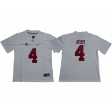 Crimson Tide #4 Jerry Jeudy White Limited Stitched NCAA Jersey