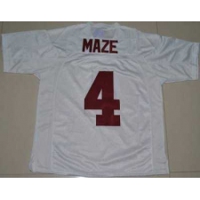Crimson Tide #4 Marquis Maze White Embroidered NCAA Jersey