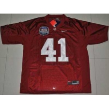 Crimson Tide #41 Courtney Upshaw Red 2012 BCS Championship Patch Embroidered NCAA Jersey