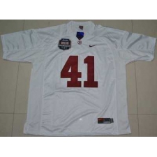 Crimson Tide #41 Courtney Upshaw White 2012 BCS Championship Patch Embroidered NCAA Jersey