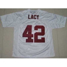 Crimson Tide #42 Eddie Lacy White Embroidered NCAA Jersey