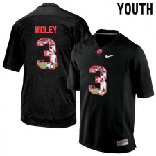 Alabama Crimson Tide #3 Calvin Ridley Black With Portrait Print Youth College Football Jersey4