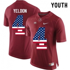 Alabama Crimson Tide #4 T.J Yeldon Red USA Flag College Youth Limited Jersey