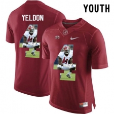 Alabama Crimson Tide #4 T.J. Yeldon Red With Portrait Print Youth College Football Jersey3