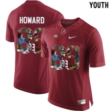 Alabama Crimson Tide #88 O.J. Howard Red With Portrait Print Youth College Football Jersey