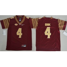 Florida State Seminoles #4 Dalvin Cook Red Stitched Youth NCAA Jersey