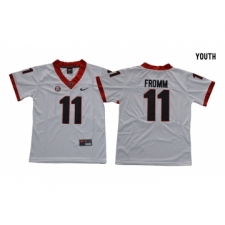 Georgia Bulldogs 11 Jake Fromm White Youth College Football Jersey
