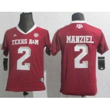 Kids Texas A&M Aggies 2 Johnny Manziel Red College Football NCAA Jerseys