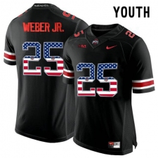 Ohio State Buckeyes #25 Mike Weber Black USA Flag College Youth Football Limited Jersey
