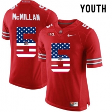 Ohio State Buckeyes #5 Raekwon McMillan Red USA Flag Youth College Football Limited Jersey