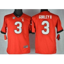 Youth Bulldogs #3 Todd Gurley II Red Stitched NCAA Jersey