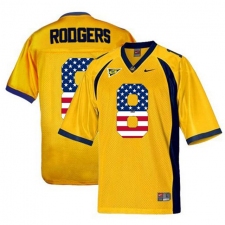 California Golden Bears #8 Aaron Rodgers Gold USA Flag College Football Jersey
