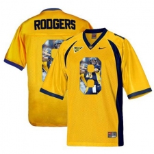 California Golden Bears #8 Aaron Rodgers Gold With Portrait Print College Football Jersey8