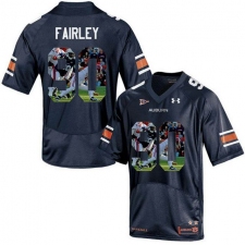 Auburn Tigers #90 Nick Fairley Navy With Portrait Print College Football Jersey